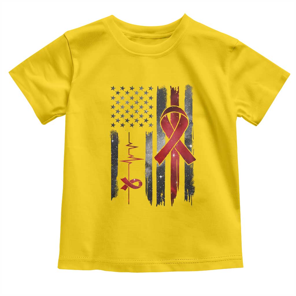 World AIDS Day Toddler T Shirt American Flag Red Ribbon Gift TS12 Daisy Print Your Wear