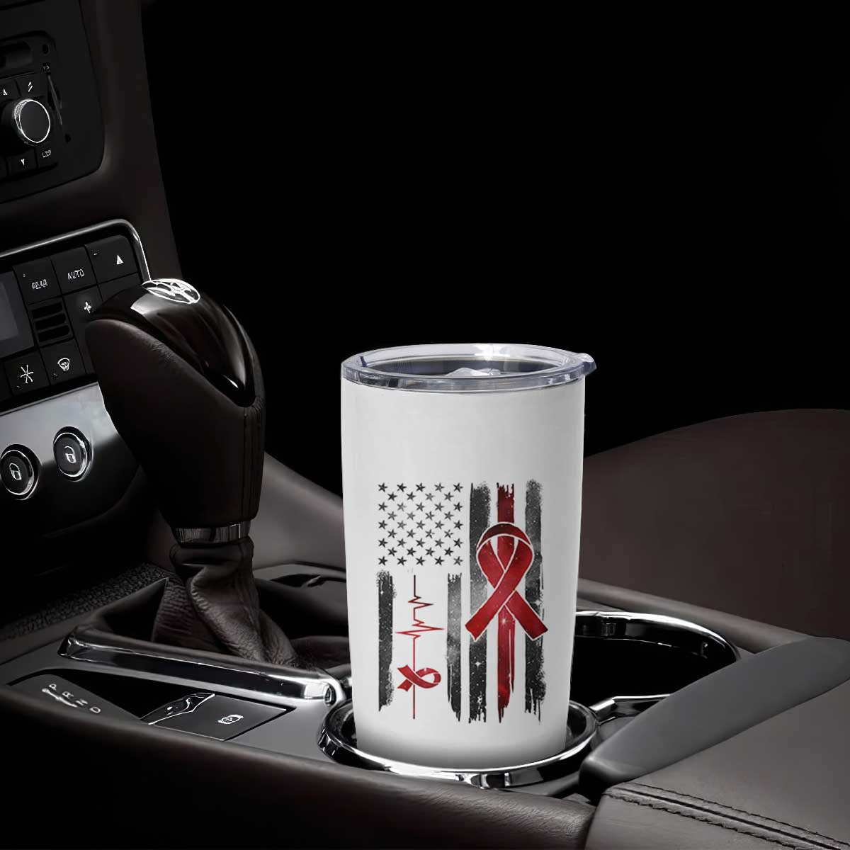 World AIDS Day Tumbler Cup American Flag Red Ribbon Gift TS12 Print Your Wear