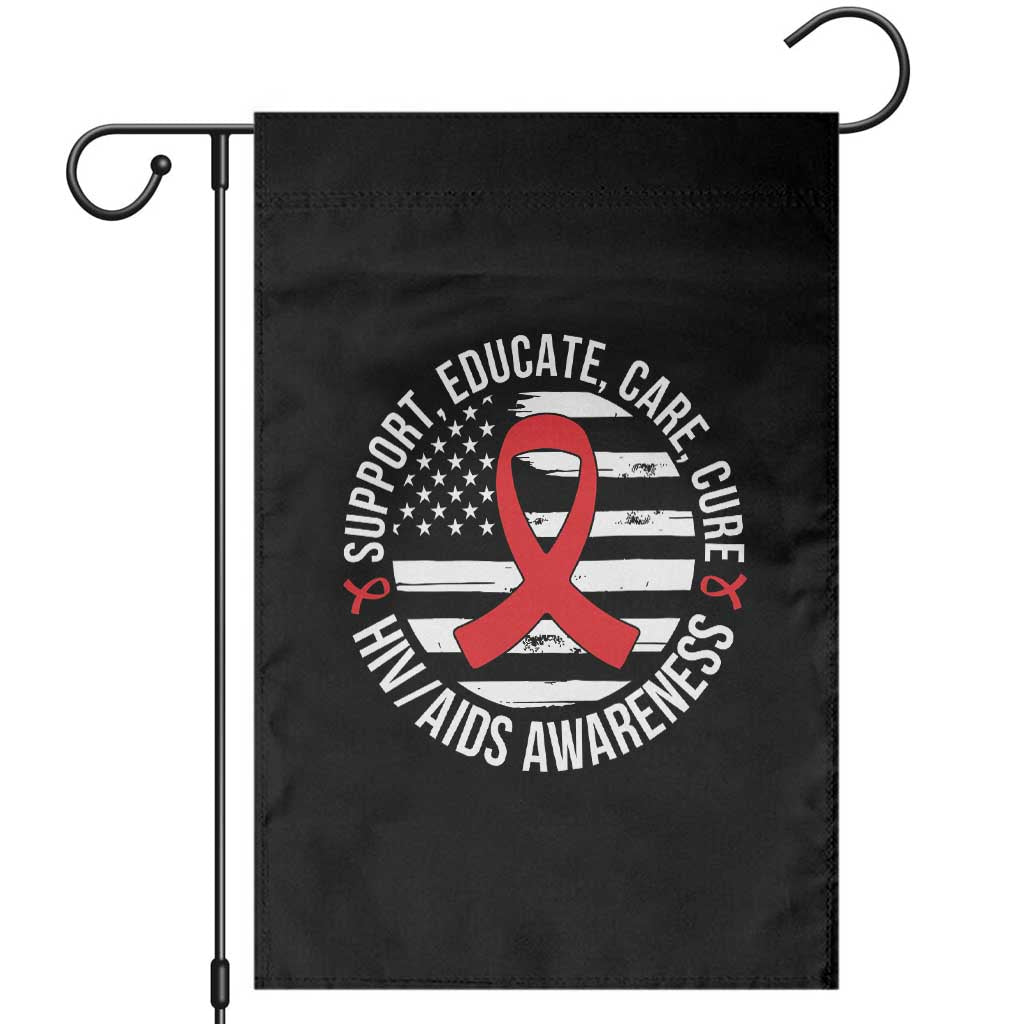 Support Educate Care Cure HIV Awareness Month Gift Garden Flag TS12 Black Print Your Wear