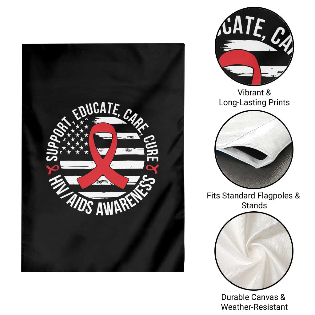 Support Educate Care Cure HIV Awareness Month Gift Garden Flag TS12 Print Your Wear