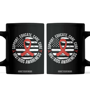 Support Educate Care Cure HIV Awareness Month Gift Coffee Mug TS12 Black Print Your Wear