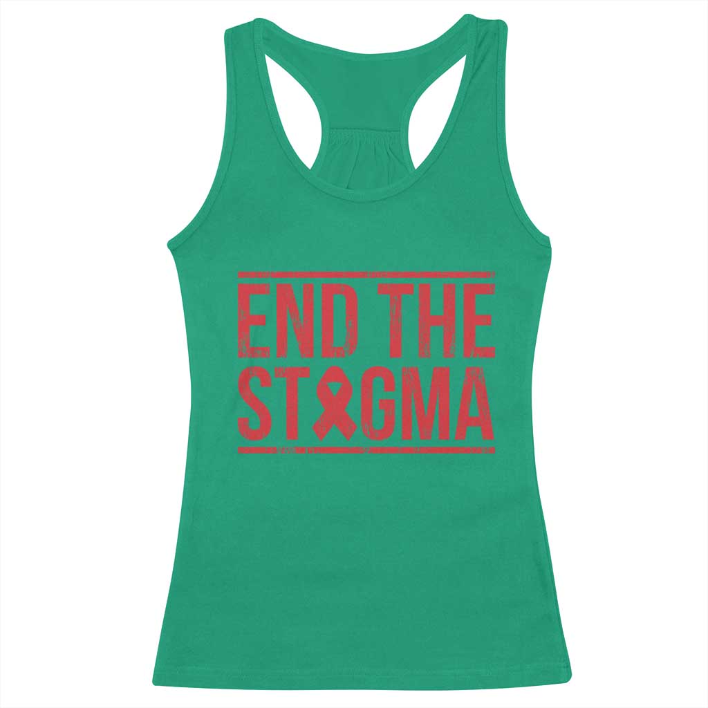 HIV Awareness End The Stigma Racerback Tank Top Support Empowerment Gift TS12 Irish Green Print Your Wear