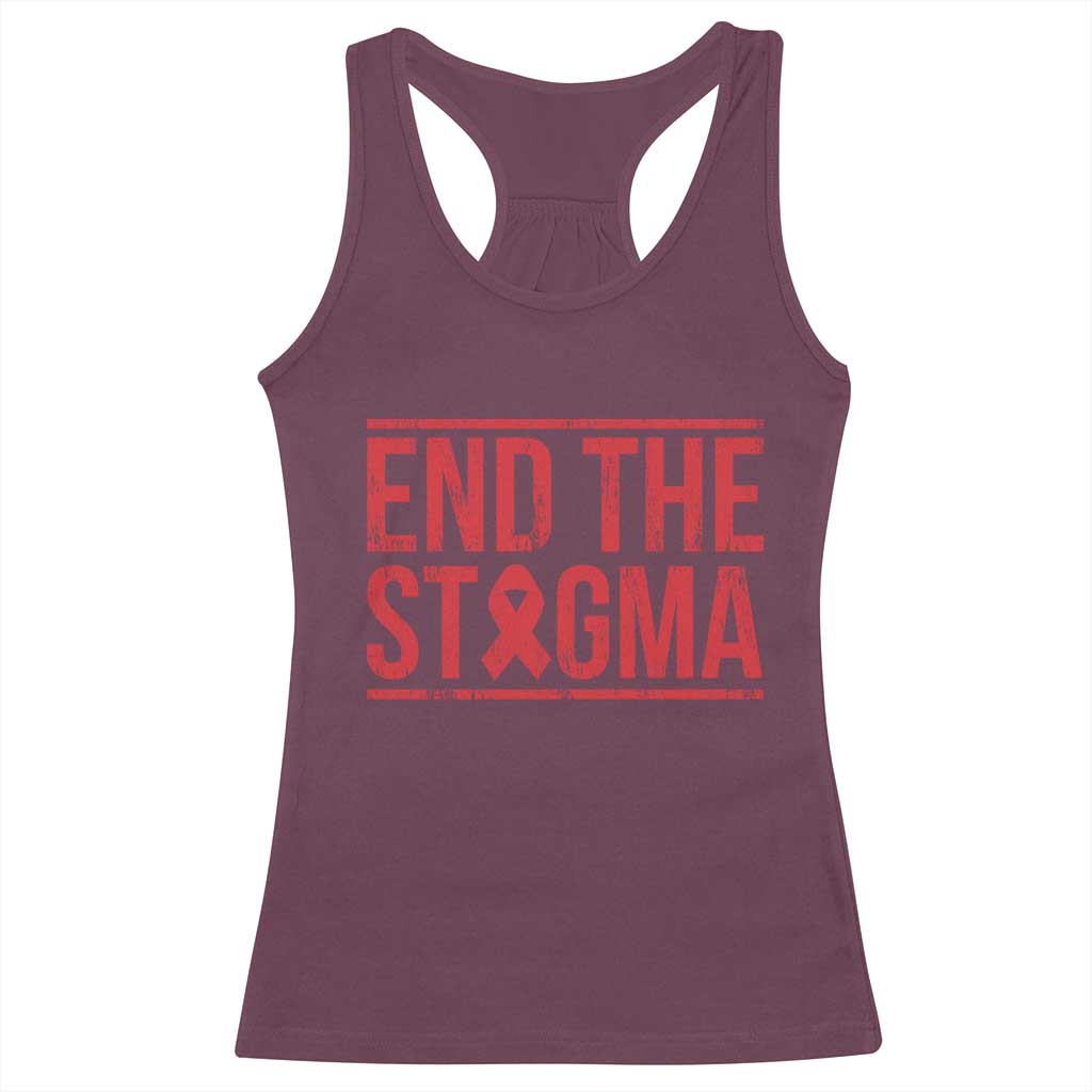 HIV Awareness End The Stigma Racerback Tank Top Support Empowerment Gift - Print Your Wear