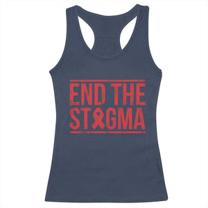 HIV Awareness End The Stigma Racerback Tank Top Support Empowerment Gift TS12 Navy Print Your Wear