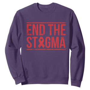 HIV Awareness End The Stigma Sweatshirt Support Empowerment Gift TS12 Purple Print Your Wear