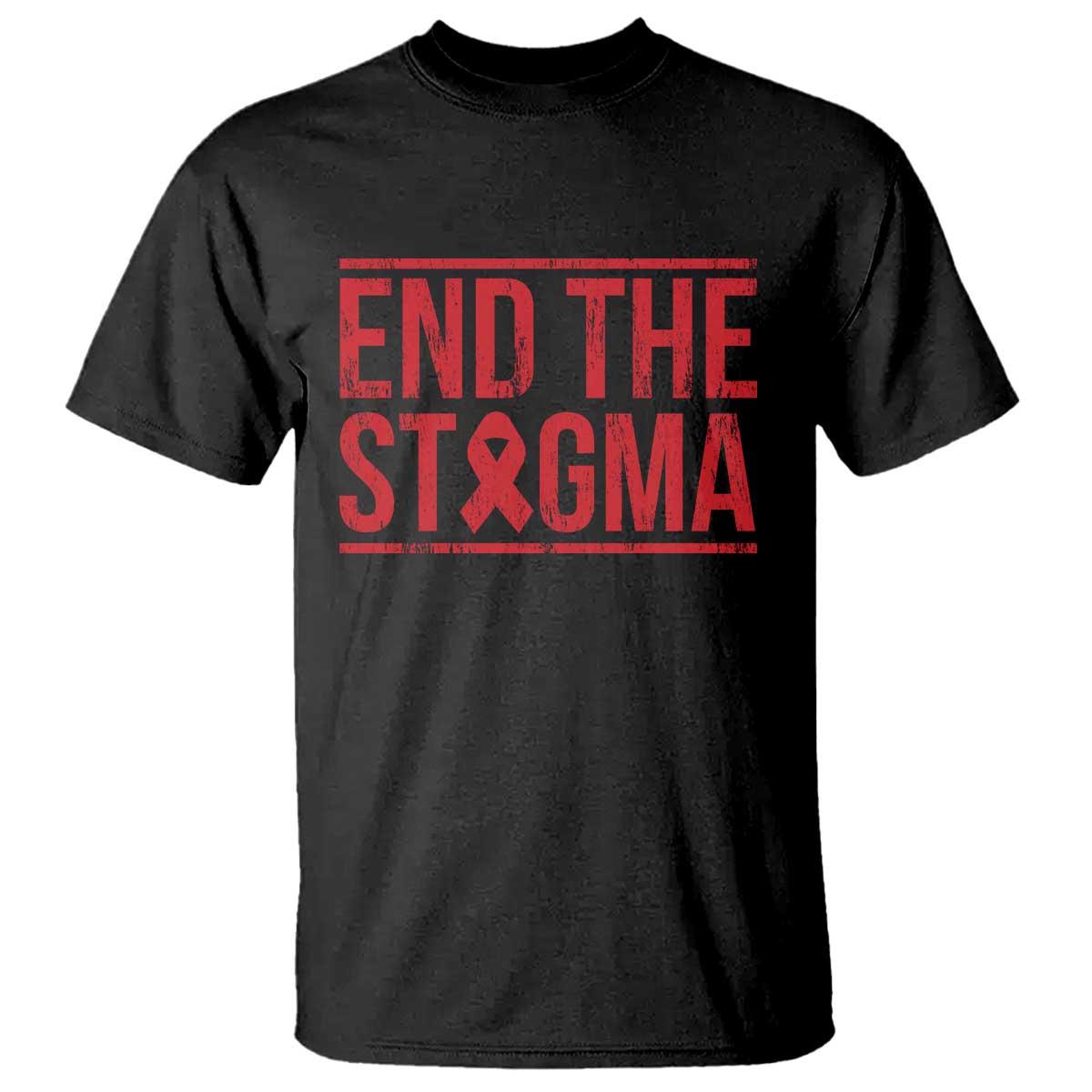 HIV Awareness End The Stigma T Shirt Support Empowerment Gift TS12 Black Print Your Wear