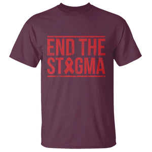 HIV Awareness End The Stigma T Shirt Support Empowerment Gift TS12 Maroon Print Your Wear