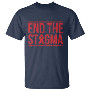 HIV Awareness End The Stigma T Shirt Support Empowerment Gift TS12 Navy Print Your Wear