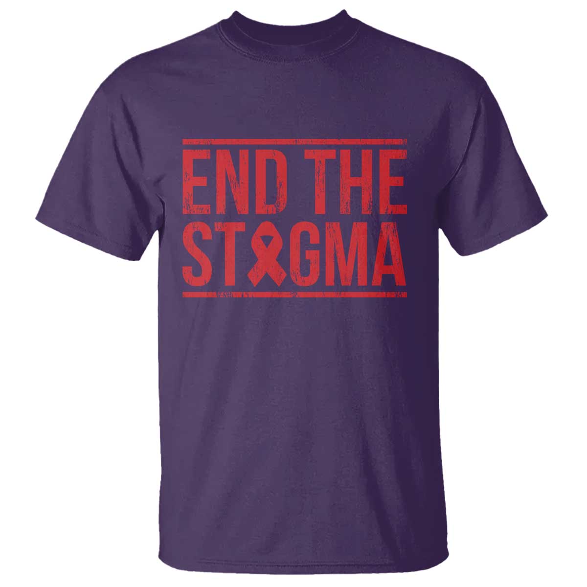 HIV Awareness End The Stigma T Shirt Support Empowerment Gift TS12 Purple Print Your Wear