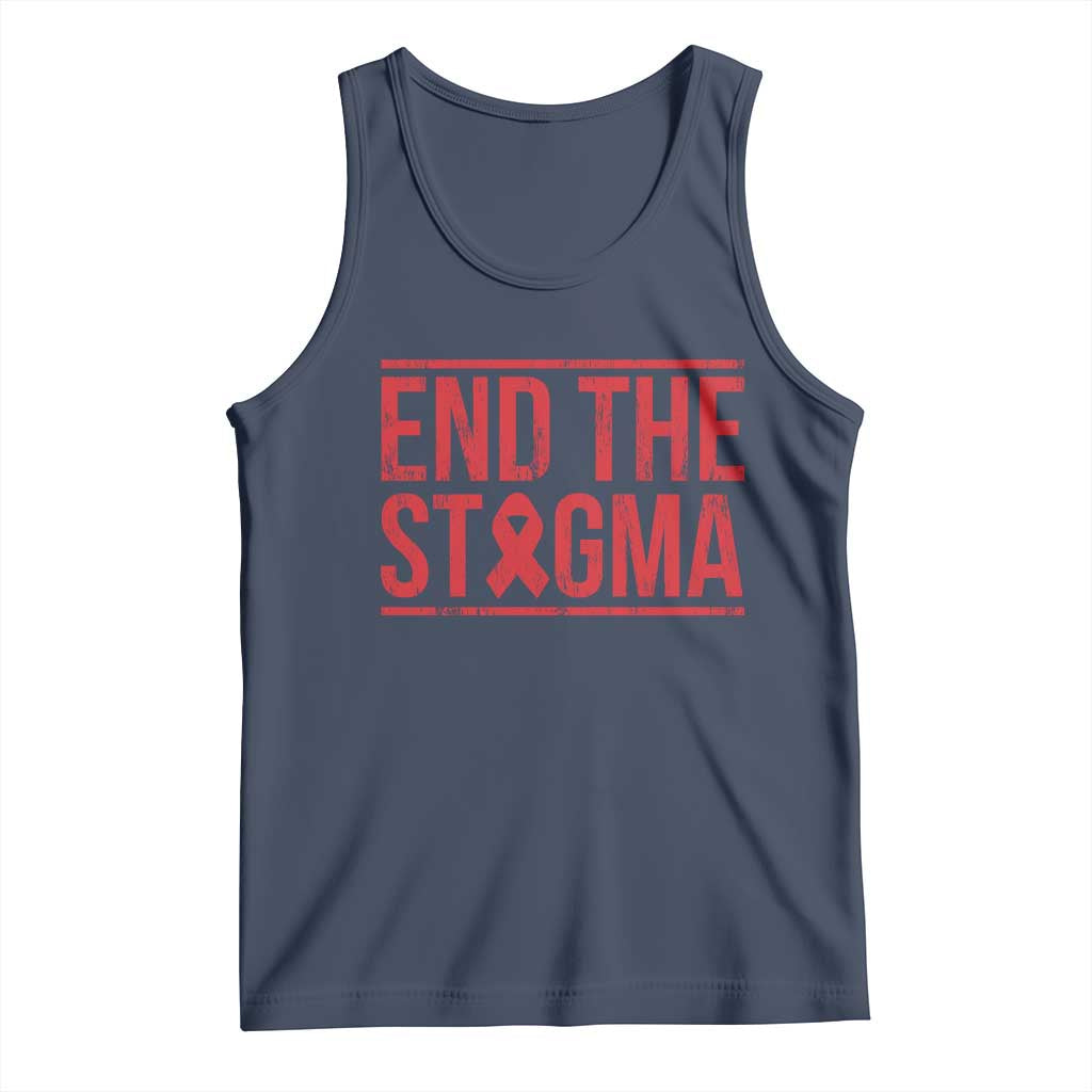 HIV Awareness End The Stigma Tank Top Support Empowerment Gift TS12 Navy Print Your Wear