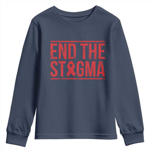 HIV Awareness End The Stigma Youth Sweatshirt Support Empowerment Gift TS12 Navy Print Your Wear