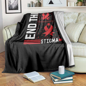 End The Stigma HIV Awareness Throw Blanket Red Ribbon Gift TS12 Print Your Wear