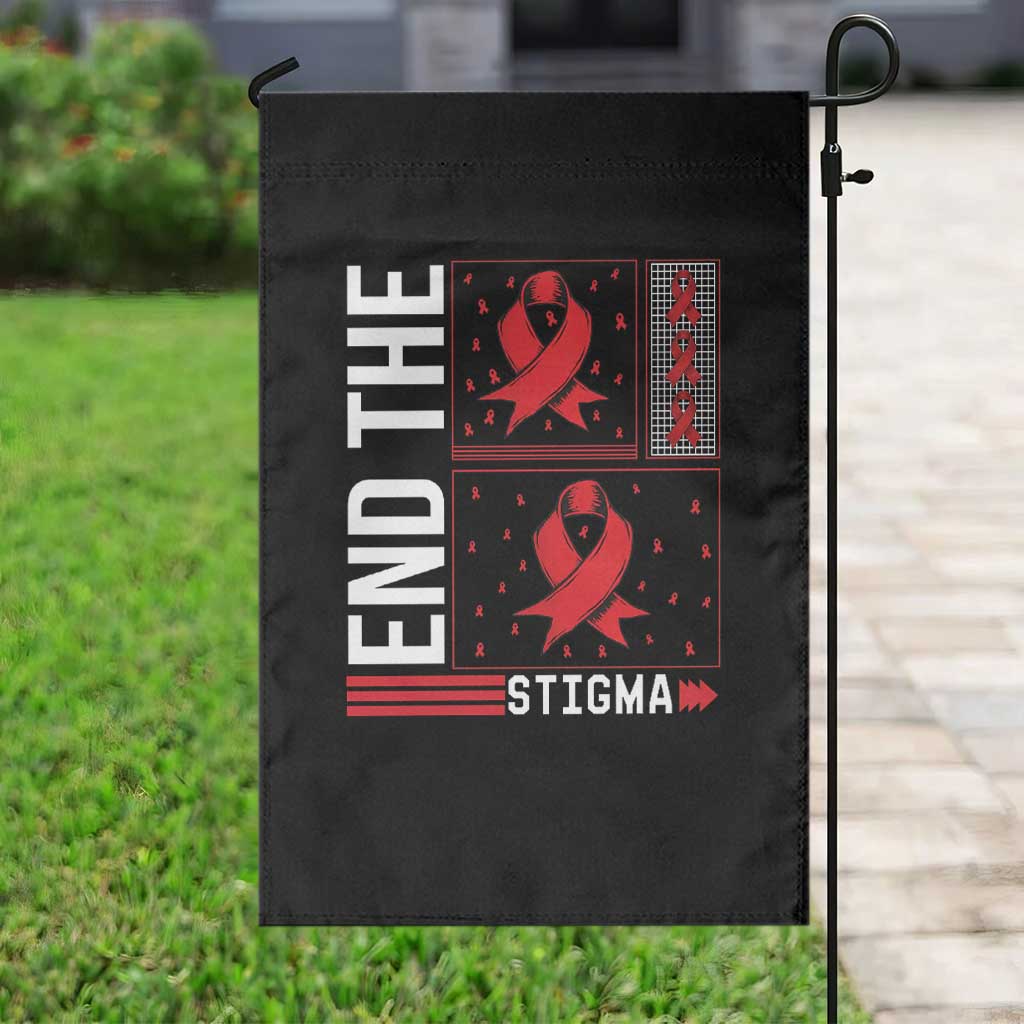 End The Stigma HIV Awareness Garden Flag Red Ribbon Gift TS12 Print Your Wear