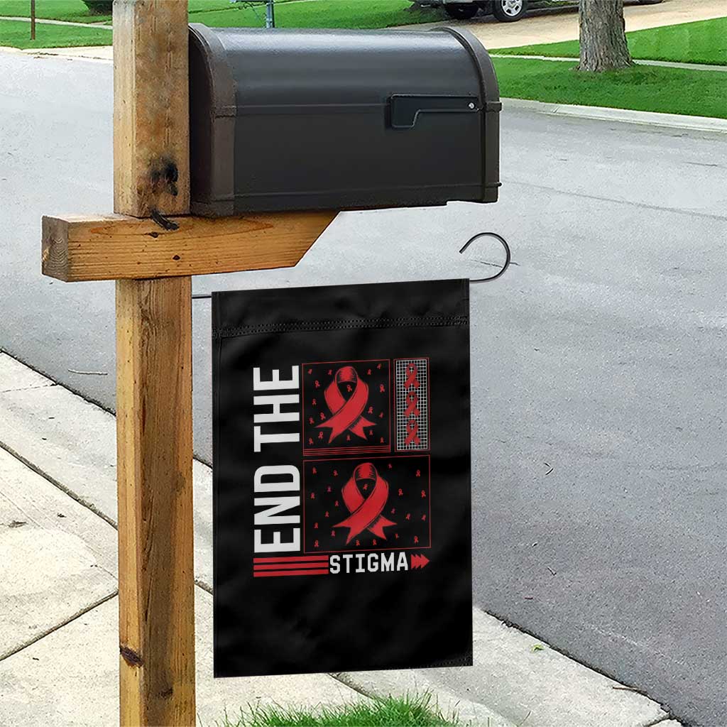 End The Stigma HIV Awareness Garden Flag Red Ribbon Gift TS12 Print Your Wear