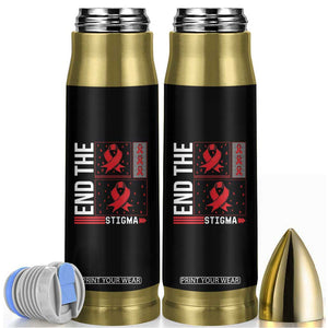 End The Stigma HIV Awareness Bullet Tumbler Red Ribbon Gift TS12 Black Print Your Wear