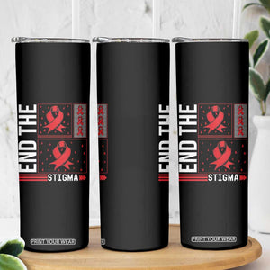 End The Stigma HIV Awareness Skinny Tumbler Red Ribbon Gift TS12 Print Your Wear