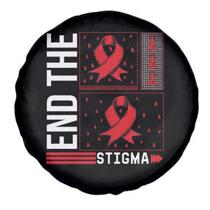 End The Stigma HIV Awareness Spare Tire Cover Red Ribbon Gift TS12 Print Your Wear