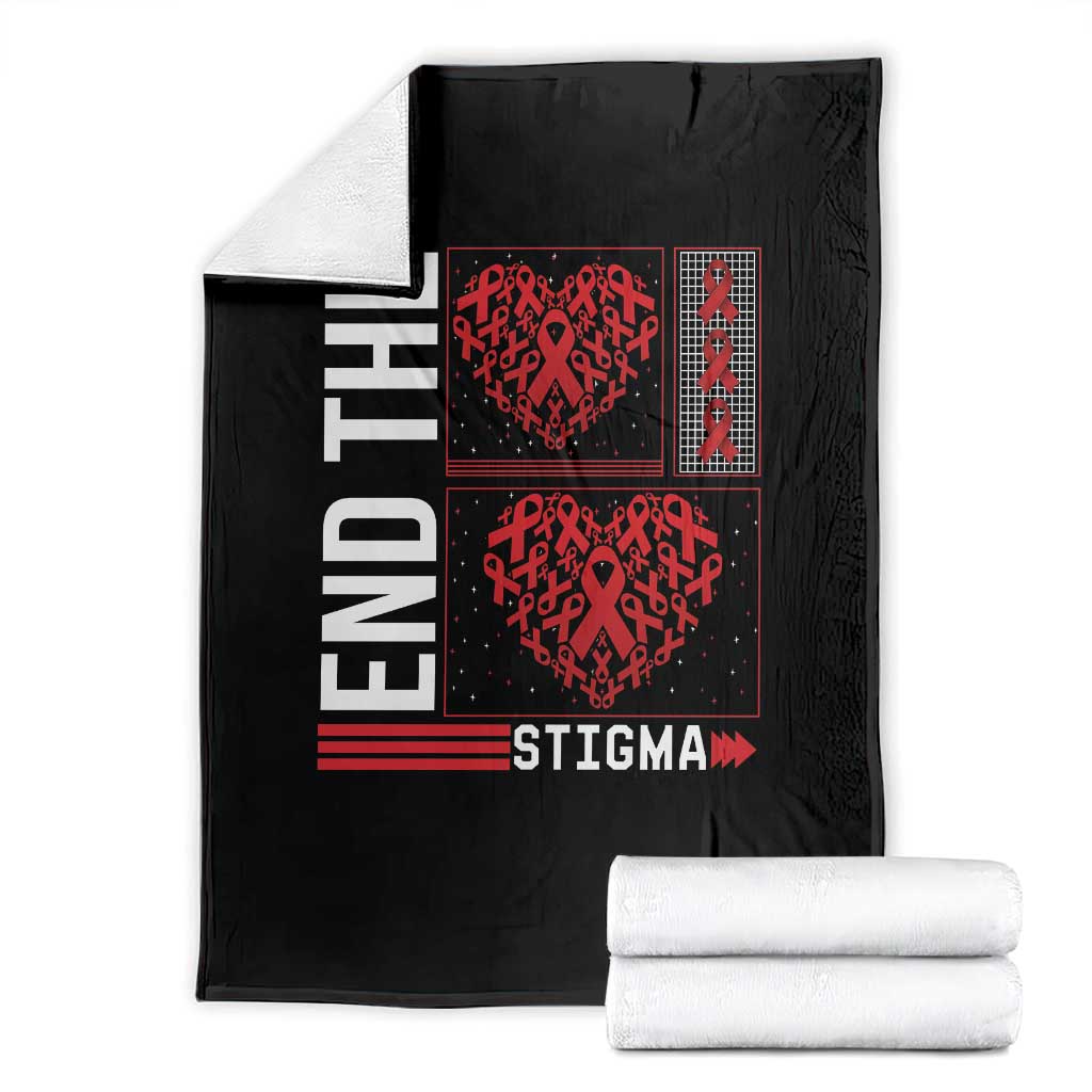HIV Awareness End The Stigma Throw Blanket World AIDS Day Gift TS12 Black Print Your Wear