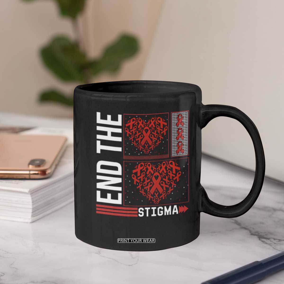 HIV Awareness End The Stigma Coffee Mug World AIDS Day Gift TS12 Print Your Wear