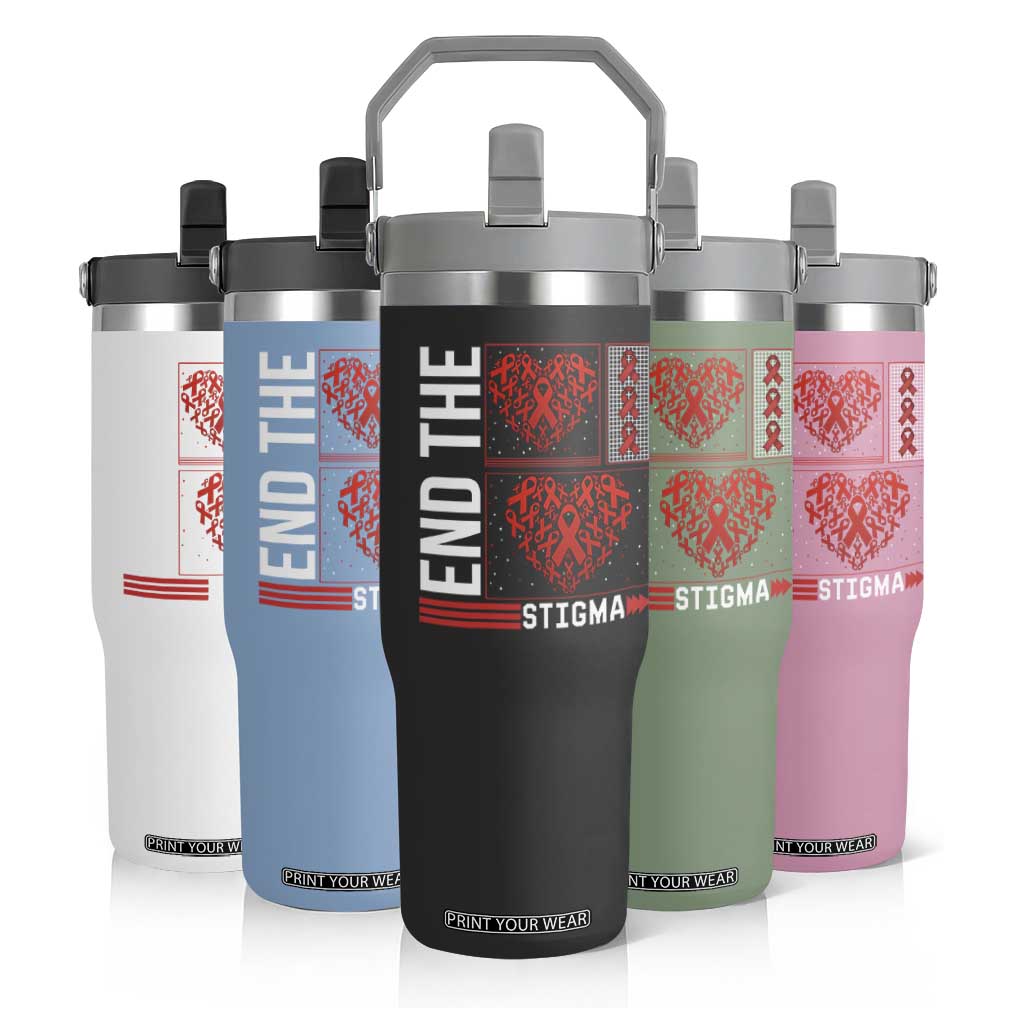 HIV Awareness End The Stigma Flip Straw Tumbler World AIDS Day Gift TS12 Print Your Wear