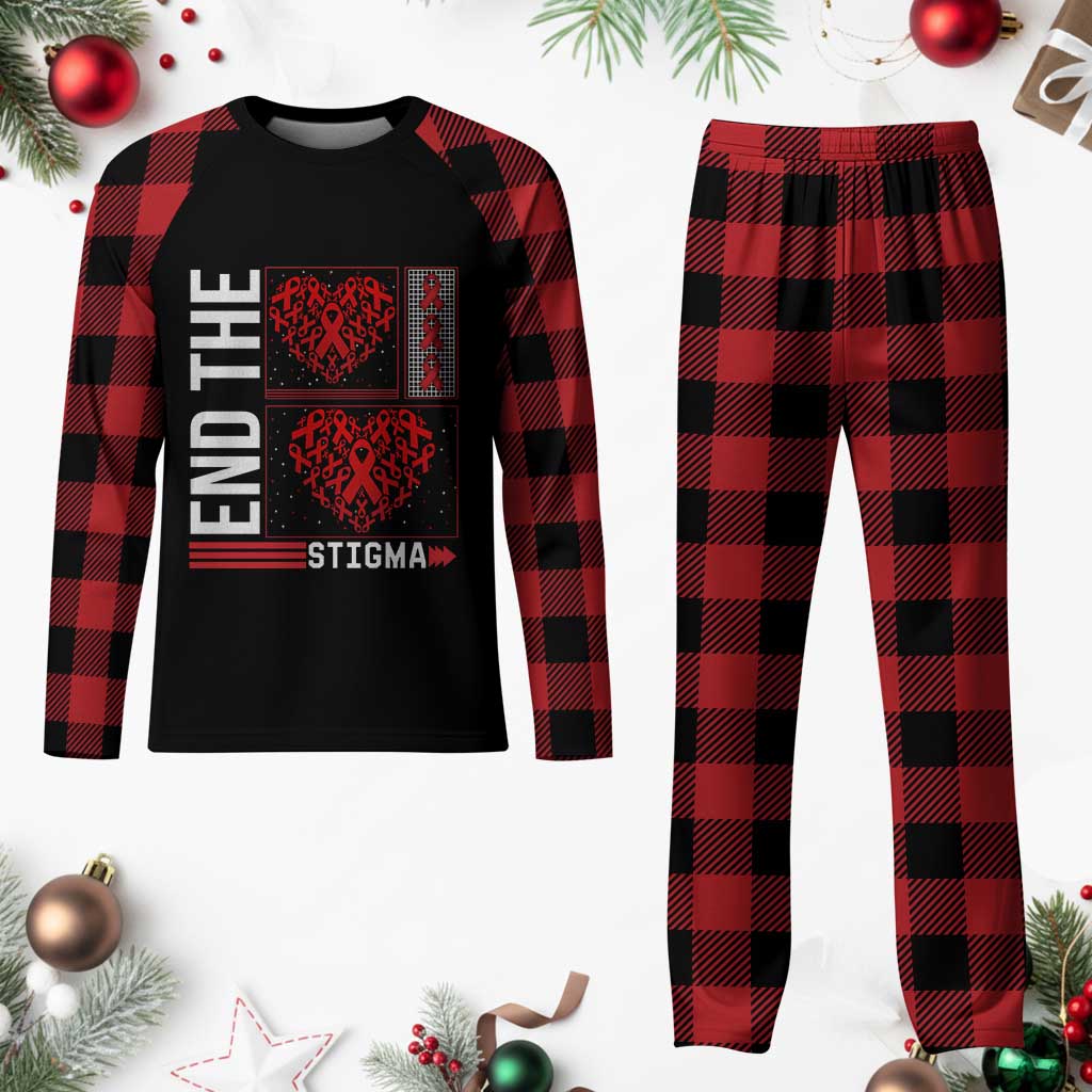 HIV Awareness End The Stigma Plaid Pajama Set World AIDS Day Gift TS12 Buffalo Plaid Print Your Wear
