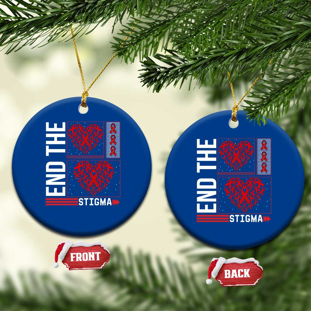 HIV Awareness End The Stigma Ceramic Ornament World AIDS Day Gift TS12 1pc Blue Print Your Wear