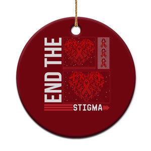HIV Awareness End The Stigma Ceramic Ornament World AIDS Day Gift TS12 1pc Red Print Your Wear