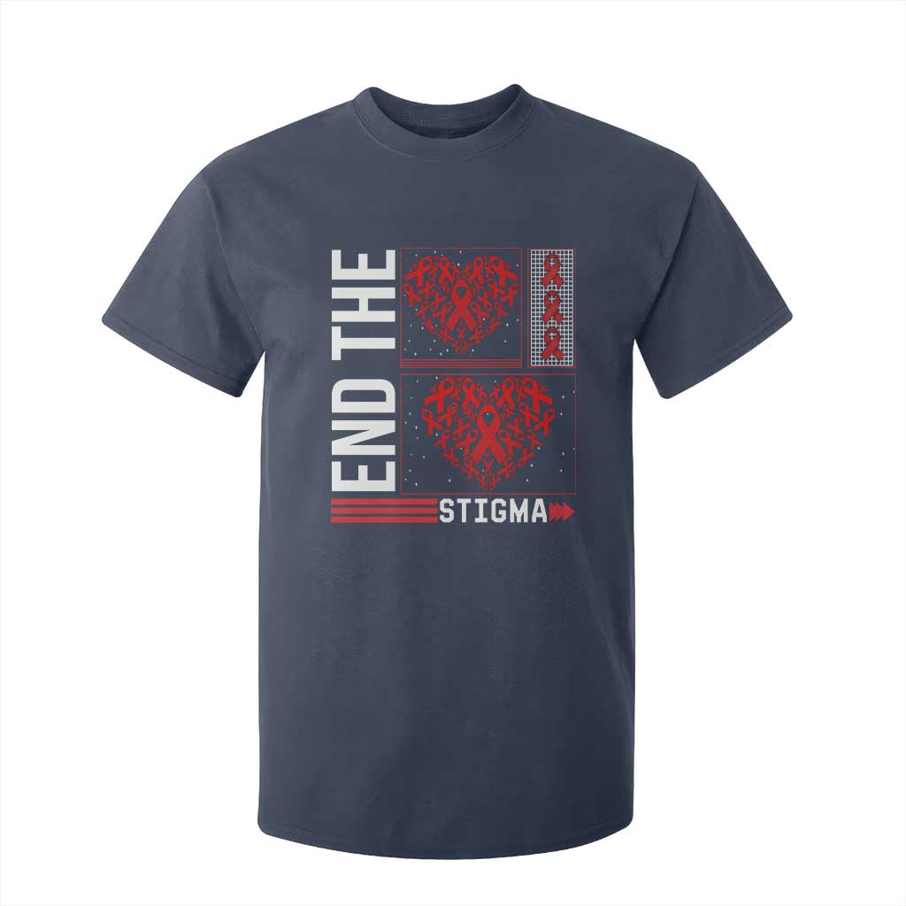 HIV Awareness End The Stigma T Shirt For Kid World AIDS Day Gift TS12 Navy Print Your Wear