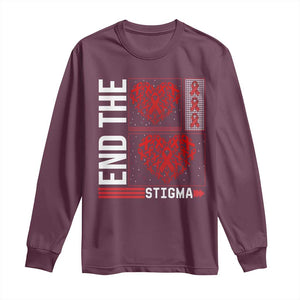 HIV Awareness End The Stigma Long Sleeve Shirt World AIDS Day Gift TS12 Maroon Print Your Wear
