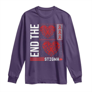 HIV Awareness End The Stigma Long Sleeve Shirt World AIDS Day Gift TS12 Purple Print Your Wear