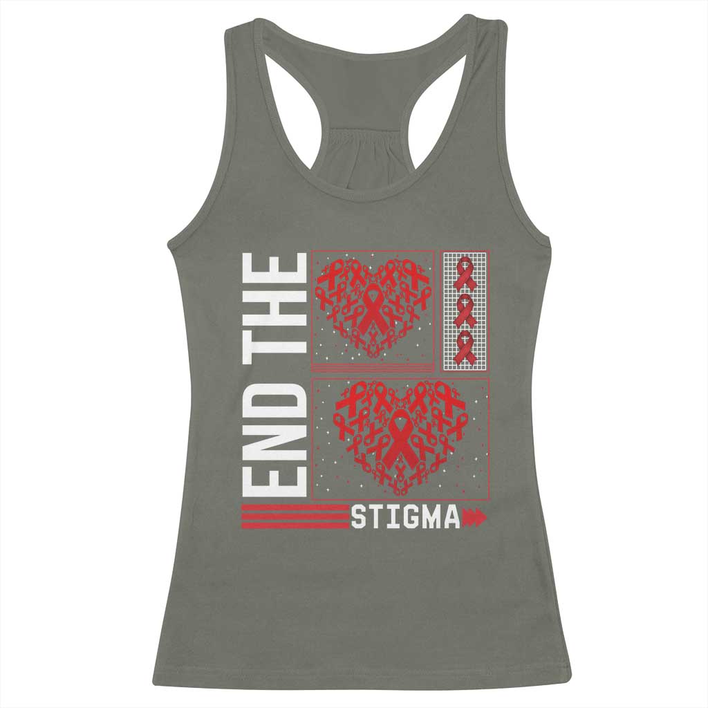HIV Awareness End The Stigma Racerback Tank Top World AIDS Day Gift TS12 Military Green Print Your Wear