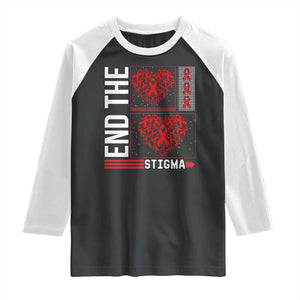HIV Awareness End The Stigma Raglan Shirt World AIDS Day Gift TS12 Black White Print Your Wear