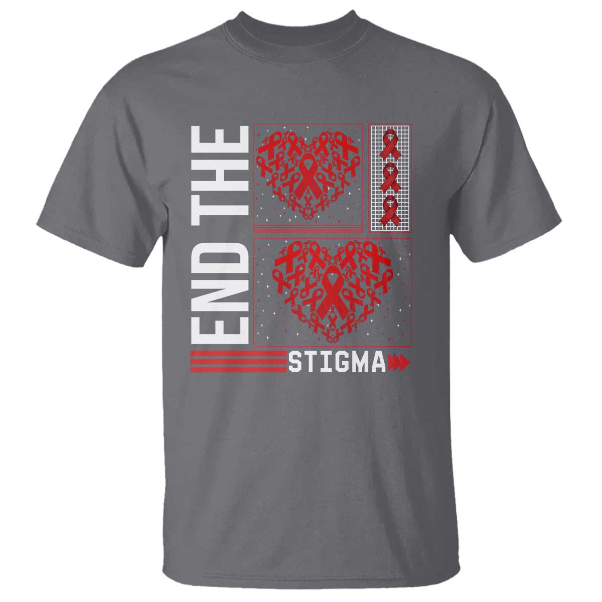 HIV Awareness End The Stigma T Shirt World AIDS Day Gift TS12 Charcoal Print Your Wear