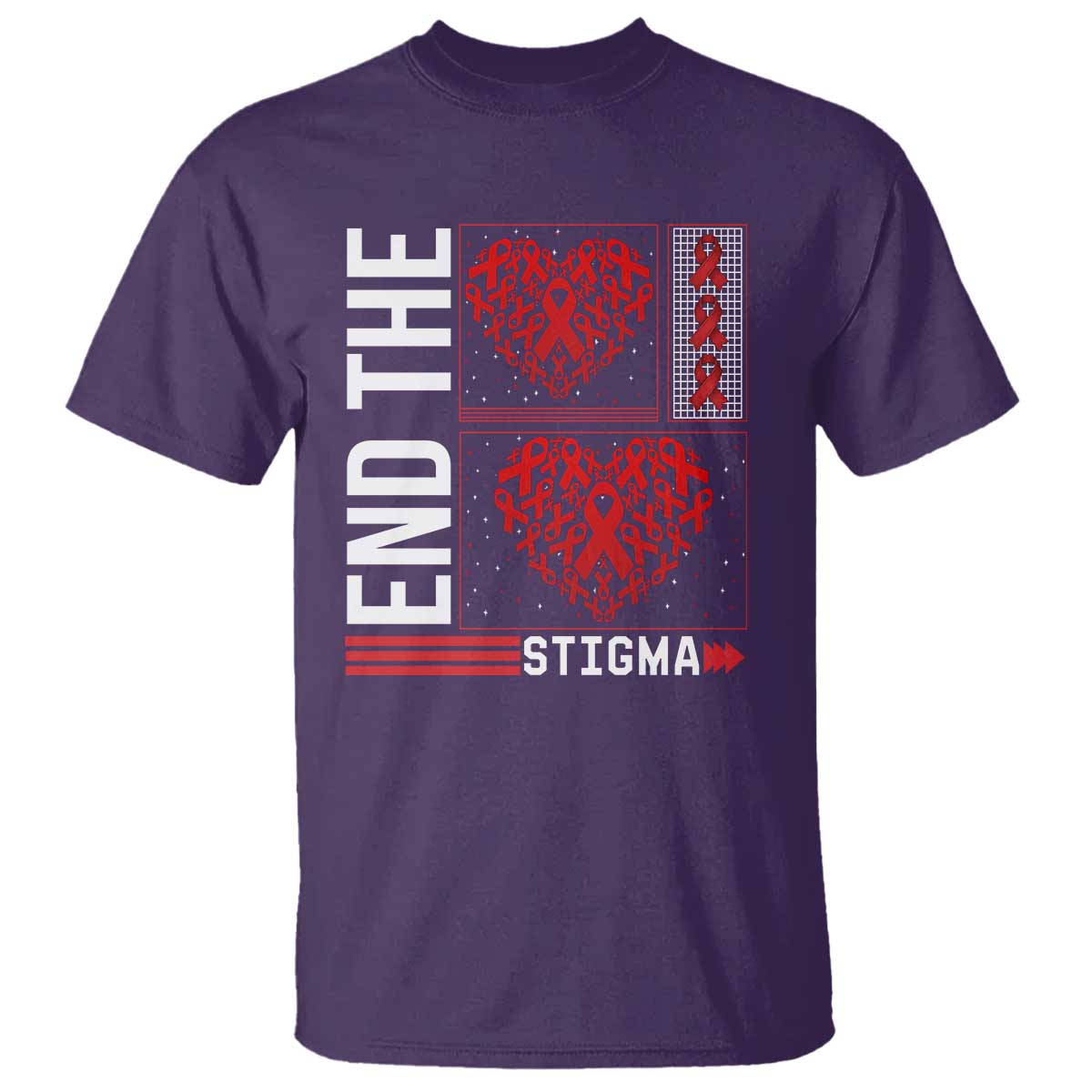 HIV Awareness End The Stigma T Shirt World AIDS Day Gift TS12 Purple Print Your Wear