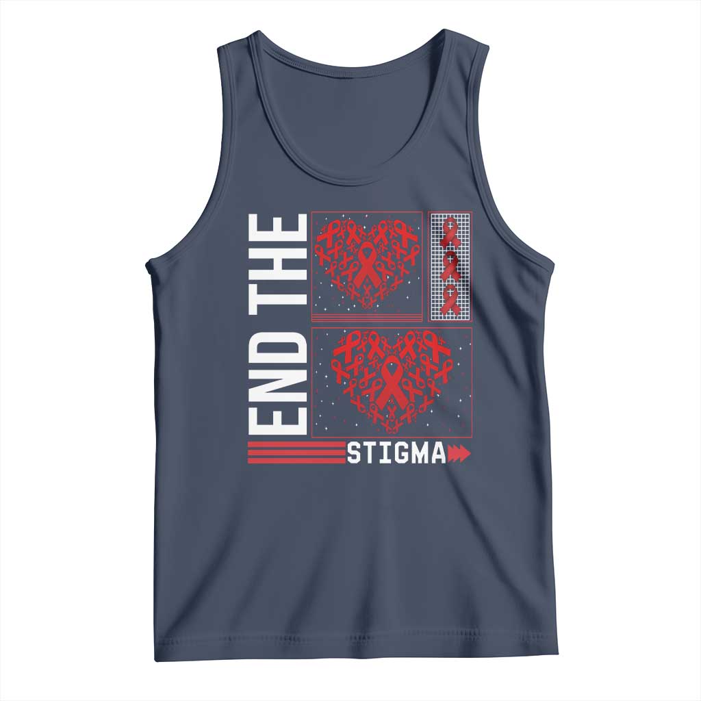 HIV Awareness End The Stigma Tank Top World AIDS Day Gift TS12 Navy Print Your Wear