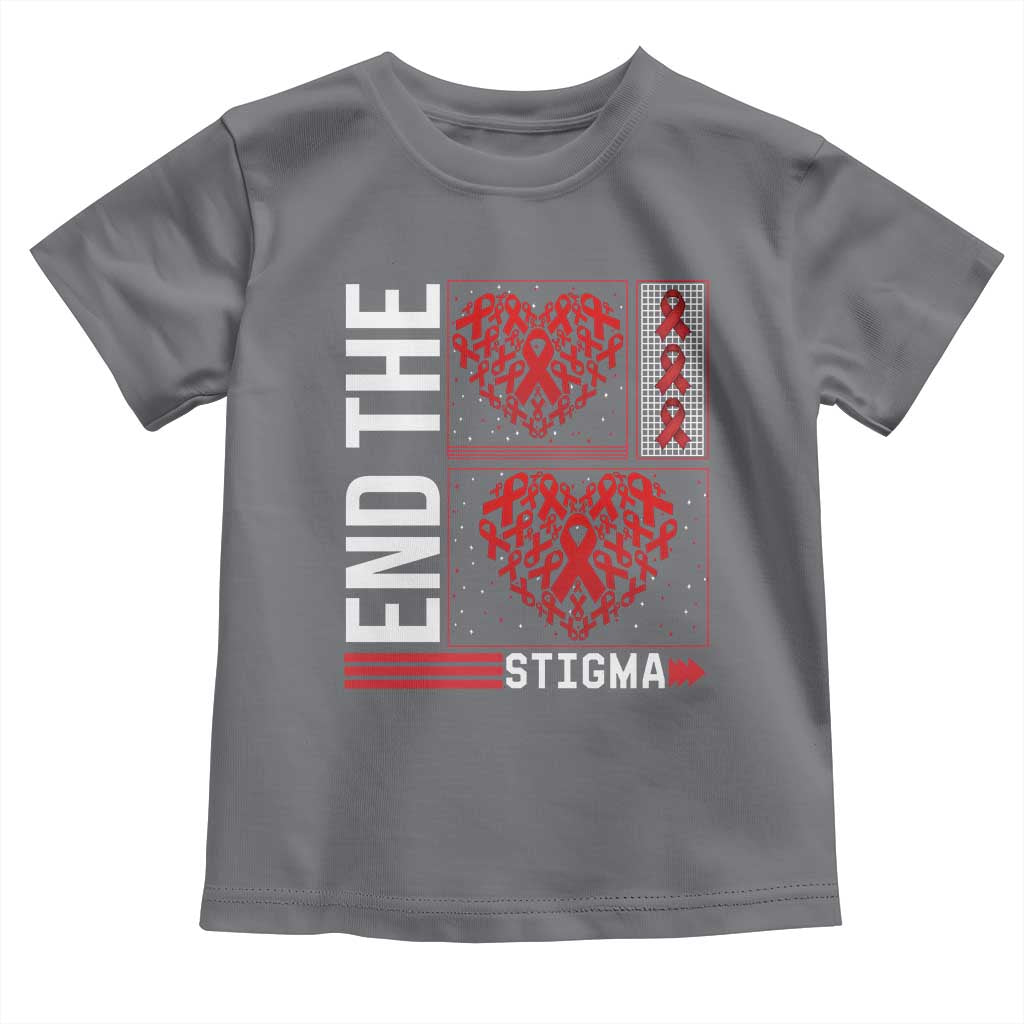 HIV Awareness End The Stigma Toddler T Shirt World AIDS Day Gift TS12 Charcoal Print Your Wear