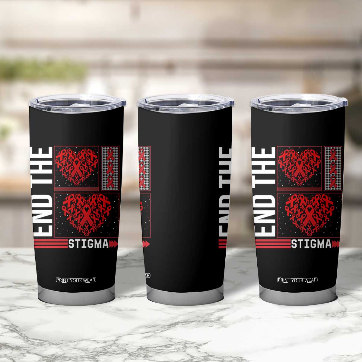 HIV Awareness End The Stigma Tumbler Cup World AIDS Day Gift TS12 Print Your Wear