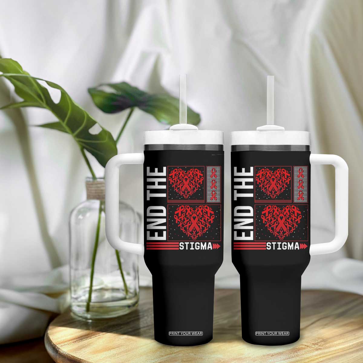 HIV Awareness End The Stigma Tumbler With Handle World AIDS Day Gift TS12 Print Your Wear