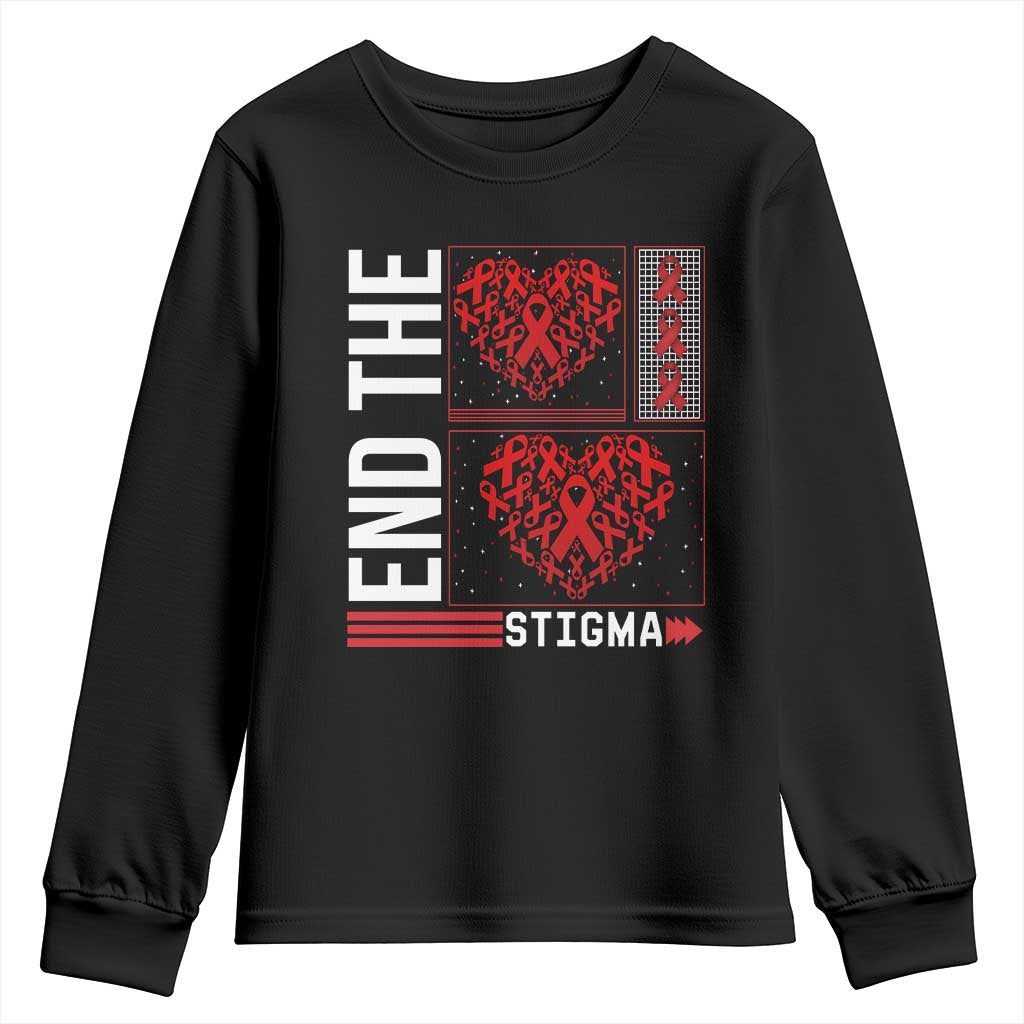 HIV Awareness End The Stigma Youth Sweatshirt World AIDS Day Gift TS12 Black Print Your Wear