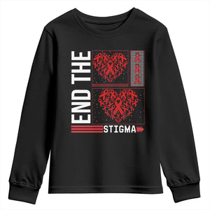 HIV Awareness End The Stigma Youth Sweatshirt World AIDS Day Gift TS12 Black Print Your Wear