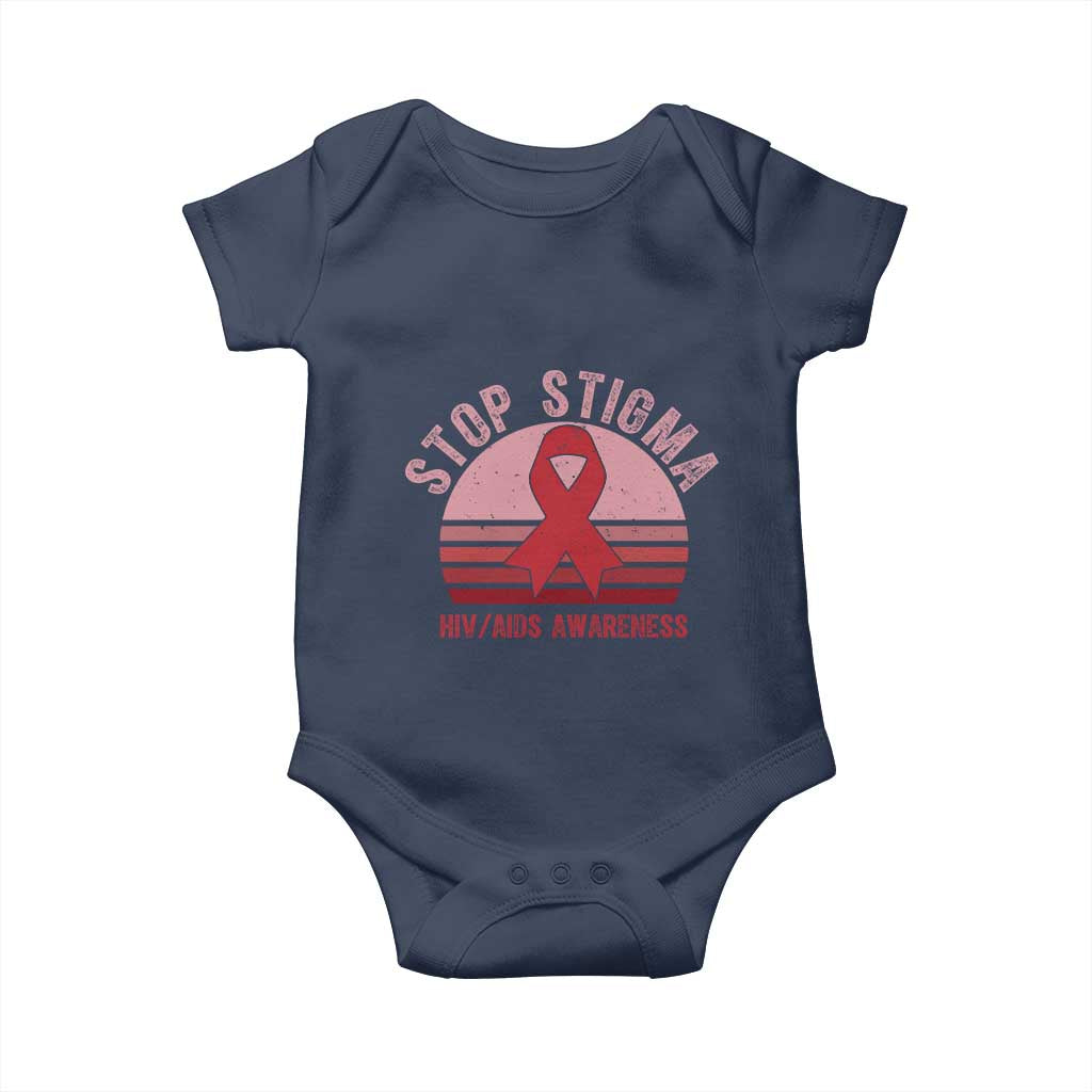 Stop The Stigma HIV Awareness Baby Onesie World AIDS Day Gift TS12 Navy Print Your Wear