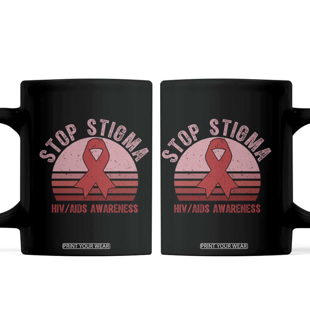 Stop The Stigma HIV Awareness Coffee Mug World AIDS Day Gift TS12 Black Print Your Wear