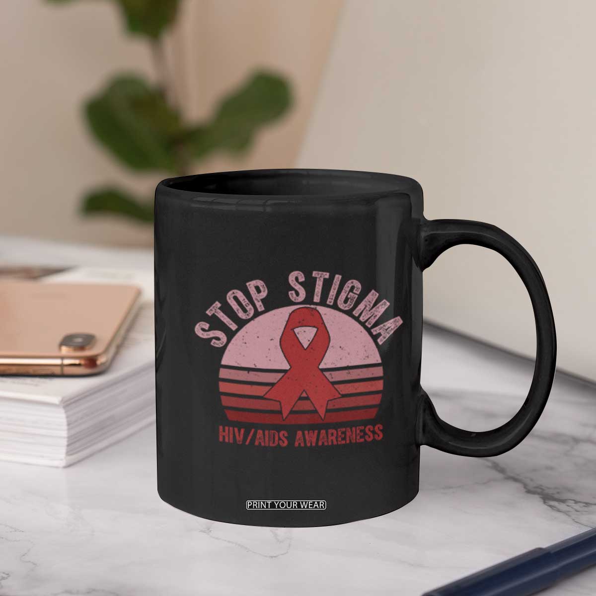 Stop The Stigma HIV Awareness Coffee Mug World AIDS Day Gift TS12 Print Your Wear