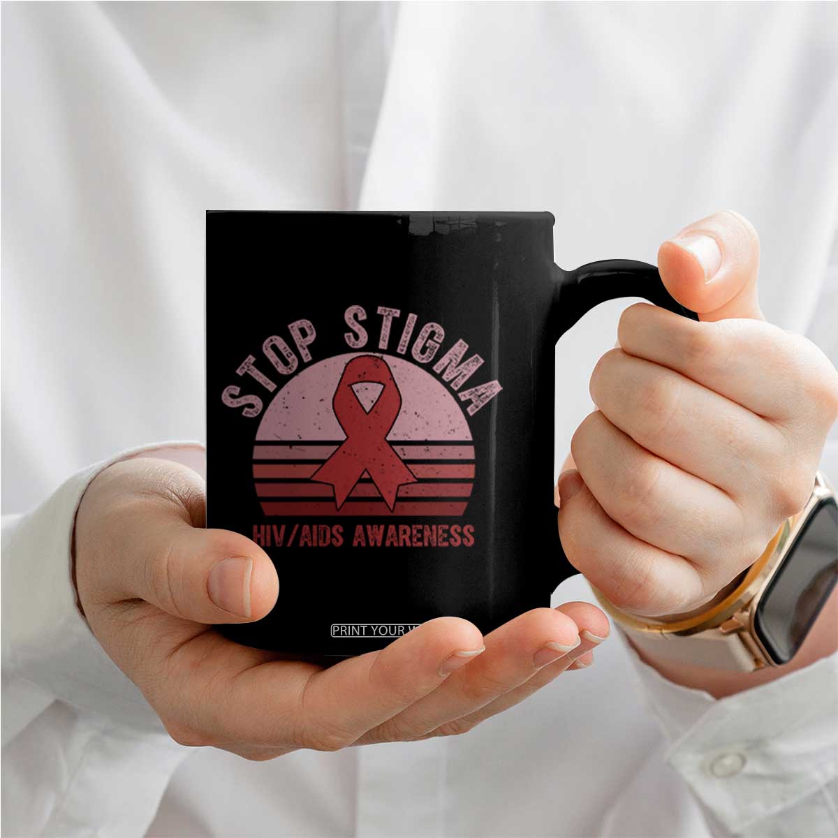 Stop The Stigma HIV Awareness Coffee Mug World AIDS Day Gift TS12 Print Your Wear