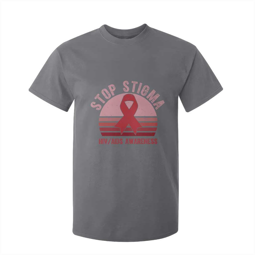 Stop The Stigma HIV Awareness T Shirt For Kid World AIDS Day Gift TS12 Charcoal Print Your Wear