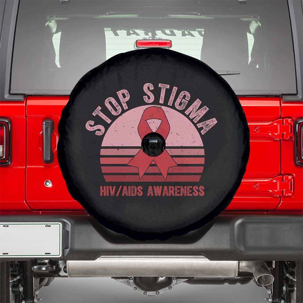 Stop The Stigma HIV Awareness Spare Tire Cover World AIDS Day Gift TS12 Black Print Your Wear