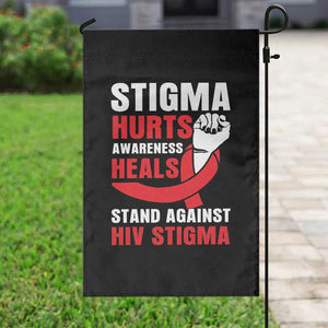 Stigma Hurts Awareness Heals Garden Flag HIV Awareness Red Ribbon Support Gift TS12 Print Your Wear