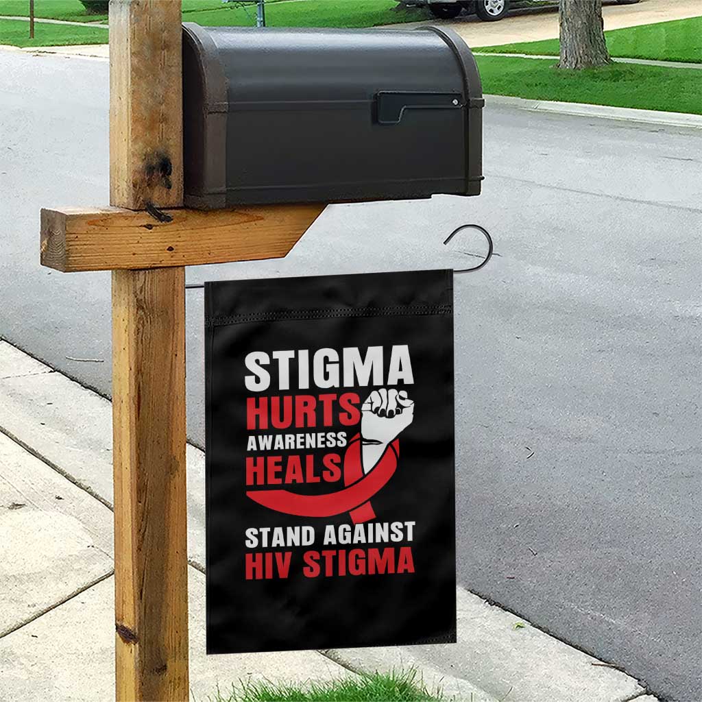 Stigma Hurts Awareness Heals Garden Flag HIV Awareness Red Ribbon Support Gift TS12 Print Your Wear