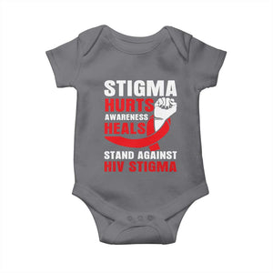 Stigma Hurts Awareness Heals Baby Onesie HIV Awareness Red Ribbon Support Gift TS12 Charcoal Print Your Wear