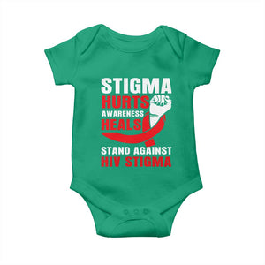 Stigma Hurts Awareness Heals Baby Onesie HIV Awareness Red Ribbon Support Gift TS12 Irish Green Print Your Wear